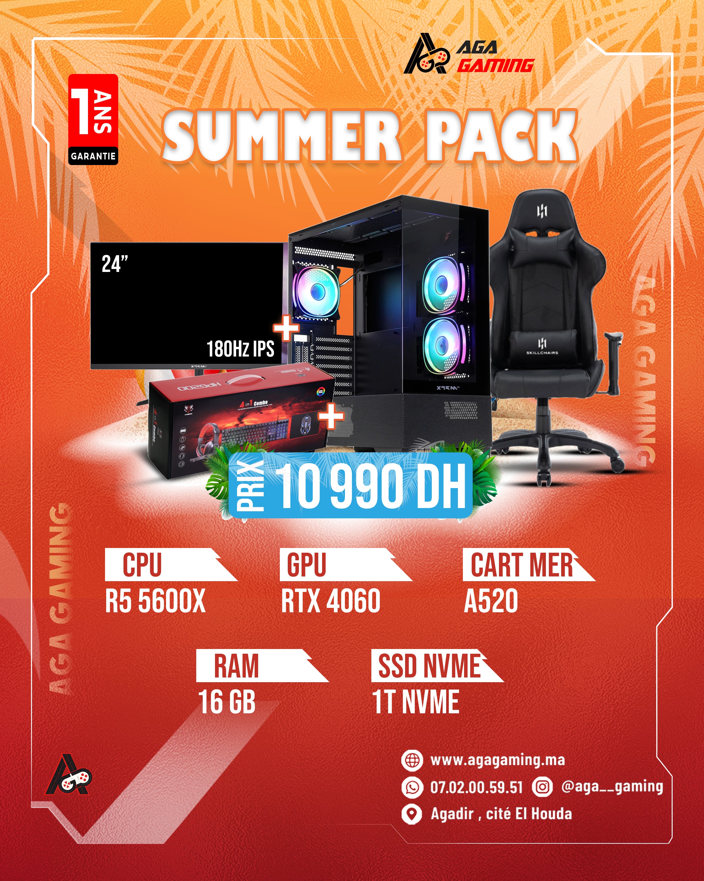 Summer PACK PC Gamer Ryzen 5600X - RTX 4060 Summer PACK PC Gamer Ryzen 5600X - RTX 4060